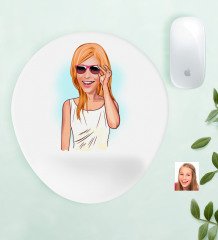 Kişiye Özel Bayan Karikatürlü Bilek Destekli Mouse Pad-18