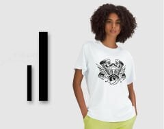 BK Gift Motorsiklet Tasarımlı Kadın Beyaz T-shirt -10, Arkadaşa Hediye, Doğum Günü Hediyesi, Sevgili Hediyesi