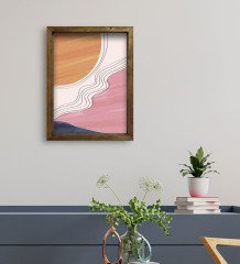 BK Gift Otel Odası Konseptli Doğal Masif Ahşap Çerçeveli Tablo 45x65cm-104