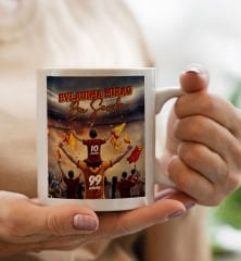BK Gift Kişiye Özel İsimli Baba-Oğul Sarı Kırmızı Evladıma Miras Bu Sevda Beyaz Kupa Bardak-2, Doğum Günü Hediyesi, Taraftar Hediyesi