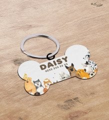 BK Gift Evcil Dostlara Özel İsimli Kemik Şeklinde Ahşap Pet Tasma Künyesi - Model 10