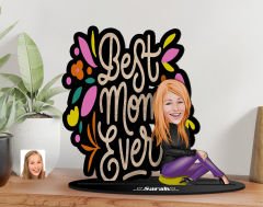 BK Gift Kişiye Özel Anneler Günü Karikatürlü 3D Ahşap Biblo, Anneler Günü Biblo, Ahşap Biblo, Anneye Hediye, Ev Dekoru-8