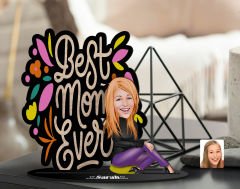 BK Gift Kişiye Özel Anneler Günü Karikatürlü 3D Ahşap Biblo, Anneler Günü Biblo, Ahşap Biblo, Anneye Hediye, Ev Dekoru-8