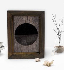 BK Gift Modern Art Tasarımlı Dekoratif Doğal Masif Ahşap Çerçeve 15x20cm-5