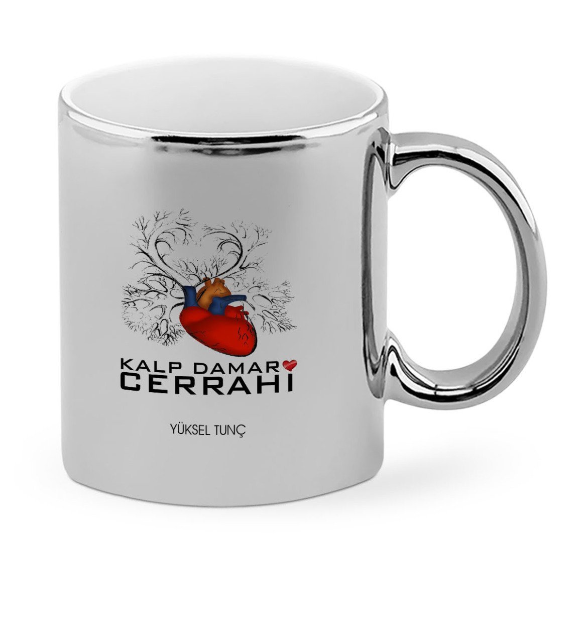 Kişiye Özel Mesleki Kalp Damar Cerrahi Krom Kupa Bardak - 4