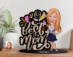 BK Gift Kişiye Özel Anneler Günü Karikatürlü 3D Ahşap Biblo, Anneler Günü Biblo, Ahşap Biblo, Anneye Hediye, Ev Dekoru-9