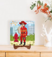 BK Toys Çocuklar İçin 2 si 1 arada Eğitici-Öğretici Ahşap 4 Parça Yapboz Puzzle Çerçeve Model 58