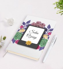 Kişiye Özel İsimli Çerçeveli Defter Kalem Seti-9
