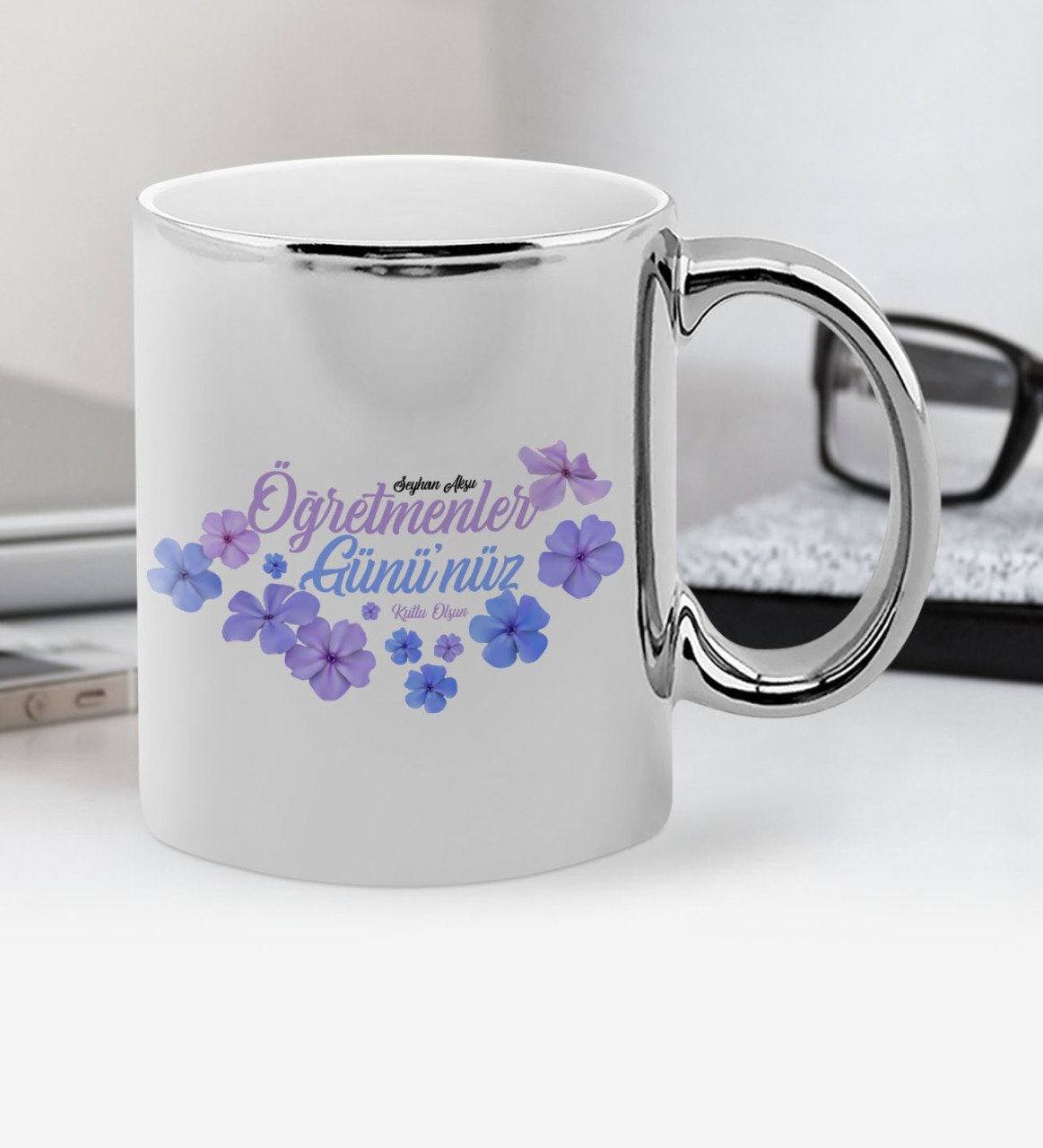 Kişiye Özel Öğretmenler Gününüz Kutlu Olsun Krom Kupa Bardak - 3