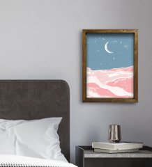 BK Gift Otel Odası Konseptli Doğal Masif Ahşap Çerçeveli Tablo 45x65cm-108