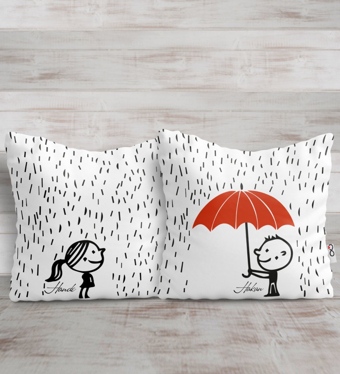 Kişiye Özel İkili Sevgili Yastık Seti - 10