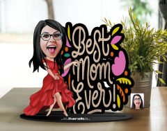 BK Gift Kişiye Özel Anneler Günü Karikatürlü 3D Ahşap Biblo, Anneler Günü Biblo, Ahşap Biblo, Anneye Hediye, Ev Dekoru-11