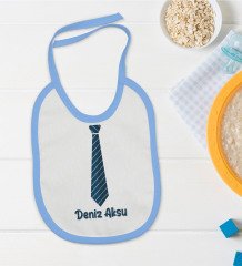 BK Kids Kişiye Özel Mavi Bebek Mama Önlüğü - Model 175