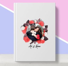 Kişiye Özel Fotoğraflı Çiçek Temalı Beyaz Defter