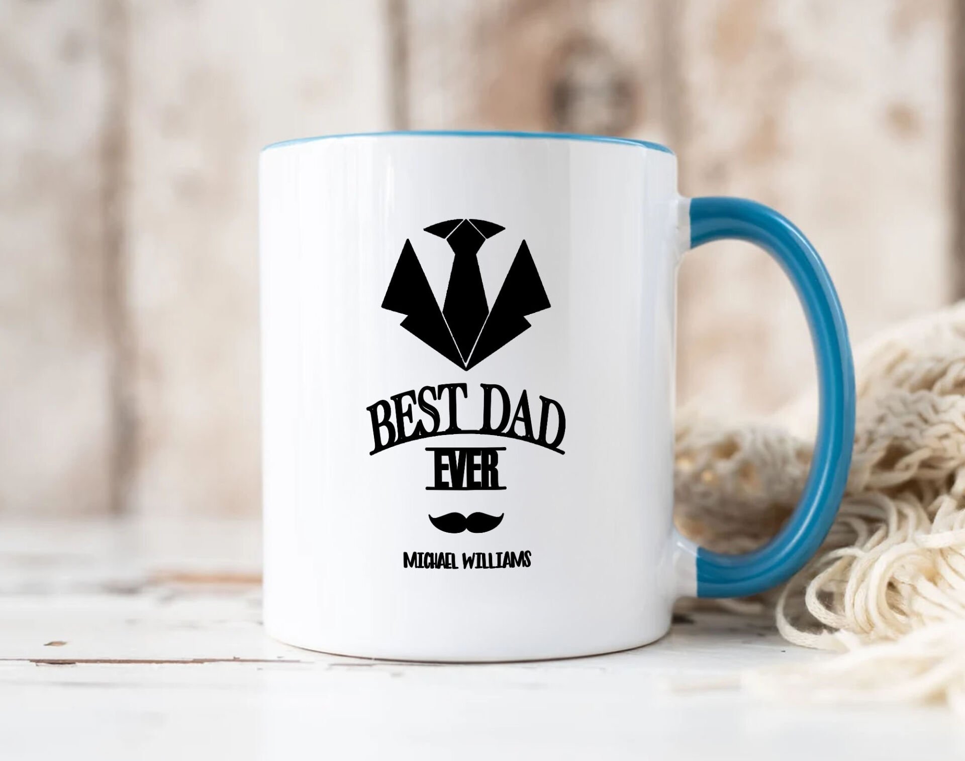 BK Gift Kişiye Özel İsimli Babalar Günü Temalı Mavi Kupa Bardak-11, Babalar Günü Hediyesi, Babaya Hediye