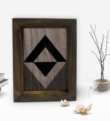 BK Gift Modern Art Tasarımlı Dekoratif Doğal Masif Ahşap Çerçeve 15x20cm-10