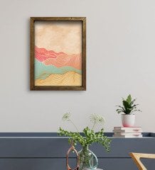 BK Gift Otel Odası Konseptli Doğal Masif Ahşap Çerçeveli Tablo 45x65cm-111