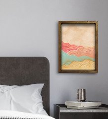 BK Gift Otel Odası Konseptli Doğal Masif Ahşap Çerçeveli Tablo 45x65cm-111