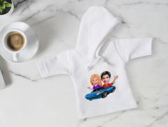 BK Gift Kişiye Özel Sevgililer Karikatürlü Mini Beyaz İçki Şişesi Tişörtü , Ev Bar Dekoru, Viski, Şarap, Votka, Rakı Şişesi Tişörtü, Ev Barı-26