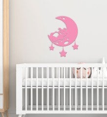 BK Gift Ay Tasarımlı Çocuk Odası Ahşap Duvar Süsü-2