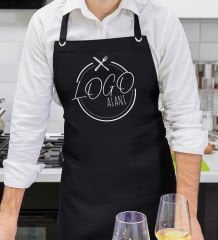 BK Gift Firmalara Özel Logolu Profesyonel Siyah Mutfak Önlüğü (10 ADET), Aşçı Önlüğü, Şef Önlüğü, Restaurantlara Özel Önlük