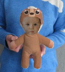 BK Kids Kişiye Özel Fotoğraflı Bebek Yastık ve Bebek Body Zıbın Hediye Seti - Model 51
