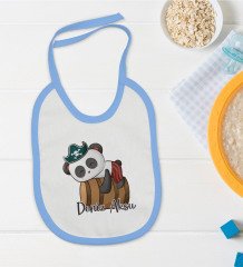 BK Kids Kişiye Özel Mavi Bebek Mama Önlüğü - Model 182
