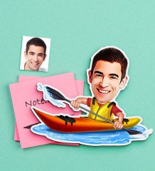Kişiye Özel Bay Kanocu Karikatürlü Ahşap Magnet