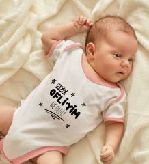 BK Kids Ofliyim Ne Oldi Tasarımlı Pembe Bebek Body Zıbın-1