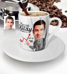 Kişiye Özel Bay CEO Karikatür Türk Kahvesi Fincanı - 1
