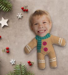 BK Gift Kişiye Özel Fotoğraflı Kurabiye Adam Kostümlü Çocuk Bebek Yastık-1