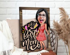 BK Gift Kişiye Özel Anneler Günü Karikatürlü 3D Ahşap Tablo, Anneye Hediye, Anneler Günü Hediyesi-2