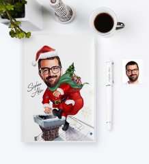 Kişiye Özel Yılbaşı Temalı Bay Karikatürlü 2023 Ajanda Kalem Seti - 3