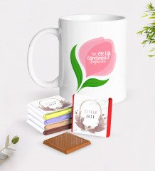 Kişiye Özel En İyi Öğretmen Beyaz Kupa ve Çikolata Hediye Seti-14