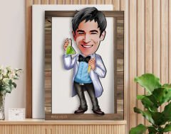 BK Gift Kişiye Özel Erkek Kimya Öğretmeni Karikatürlü 3D Ahşap Tablo, Sevgiliye Hediye, Arkadaşa Hediye, Yıl Dönümü Hediyesi, Doğum Günü Hediyesi-3
