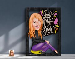 BK Gift Kişiye Özel Anneler Günü Karikatürlü 3D Ahşap Tablo, Anneye Hediye, Anneler Günü Hediyesi-4