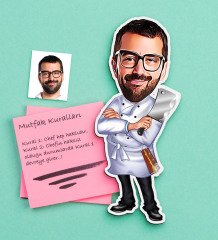 Kişiye Özel Bay Chef Karikatürlü Ahşap Magnet-5