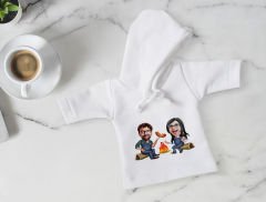 BK Gift Kişiye Özel Sevgililer Karikatürlü Mini Beyaz İçki Şişesi Tişörtü , Ev Bar Dekoru, Viski, Şarap, Votka, Rakı Şişesi Tişörtü, Ev Barı-32