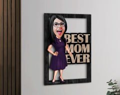 BK Gift Kişiye Özel Anneler Günü Karikatürlü 3D Ahşap Tablo, Anneye Hediye, Anneler Günü Hediyesi-5