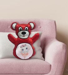 BK Gift Sevimli Fil Tasarımlı Kırmızı Ayıcık Yastık-12
