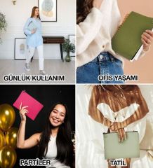 BK Gİft Yaz Temalı-4 Astarlı Portföy Çanta 30x21cm, Baskılı El Çantası, Organizer Çanta