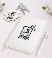 Kişiye Özel Avukat Beyaz Defter Kalem ve Anahtarlık Hediye Seti-16