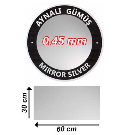 Sublimasyon Aynalı Gümüş Metal 30x60 cm - 0,45 mm