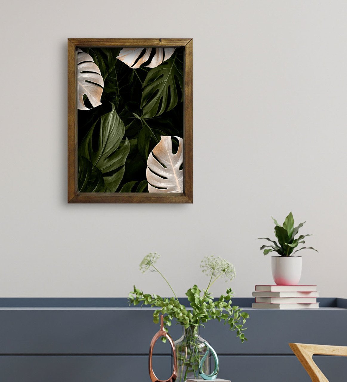 BK Gift Otel Odası Konseptli Doğal Masif Ahşap Çerçeveli Tablo 45x65cm-120