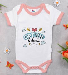 BK Kids Orjin Trakyalı Tasarımlı Pembe Bebek Body Zıbın-1