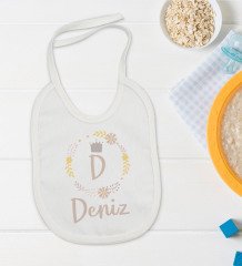 BK Kids Kişiye Özel Harfli İsimli Bebek Body Zıbın ve Mama Önlüğü Hediye Seti - Model 2