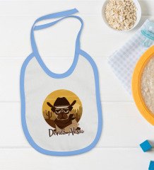 BK Kids Kişiye Özel Mavi Bebek Mama Önlüğü - Model 189