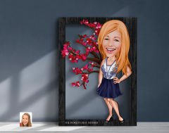 BK Gift Kişiye Özel Anneler Günü Karikatürlü 3D Ahşap Tablo, Anneye Hediye, Anneler Günü Hediyesi-7