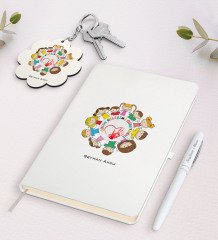 Kişiye Özel Çocuk Gelişimi Öğretmeni Beyaz Defter Kalem Ve Anahtarlık Hediye Seti-1