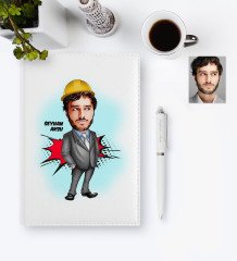 Kişiye Özel Mühendis Karikatür 2023 Deri Ajanda & Kalem Hediye Seti - 1